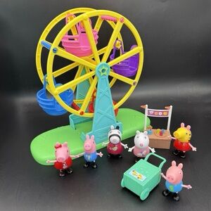 Peppa Pig Carnival Ferris Wheel, Face Painting Booth, Ice Cream Cart & 6 Figures